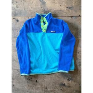 Lands’ End Kids Large 10-12 Color Block Fleece Jacket Pullover